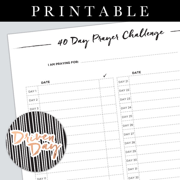 40 Day Prayer Challenge Printable