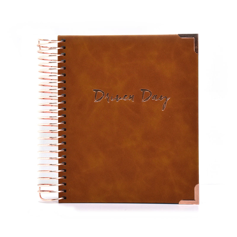 Driven Day Standard January 2025 Wire-bound Daily Planner- Achieve your Dreams  and Prioritize Your Day With Daily, Weekly, and Monthly Views.