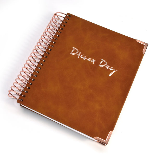 Driven Day Standard January 2025 Wire-bound Daily Planner- Achieve your Dreams  and Prioritize Your Day With Daily, Weekly, and Monthly Views.