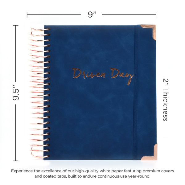 January 2025 Jewish Daily Planner: Navy Suede