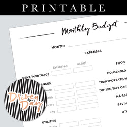 Monthly Budget Printable