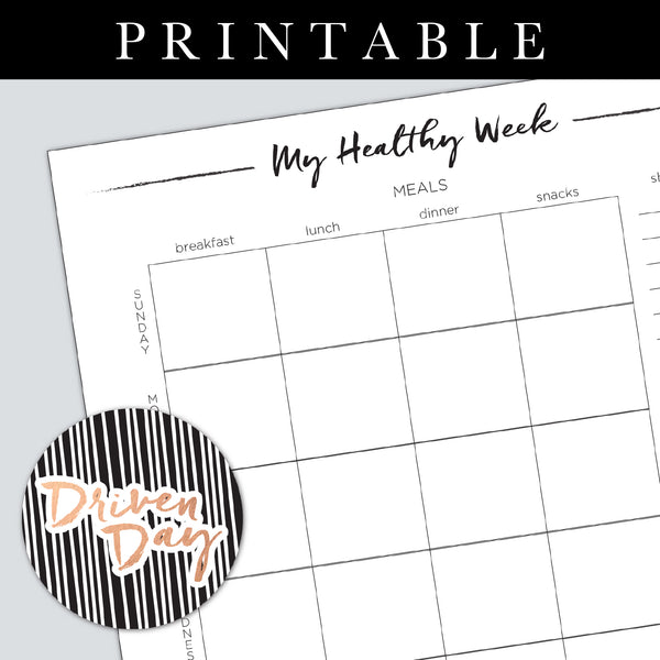 My Healthy Week Printable