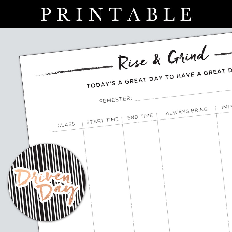 Rise and Grind Printable