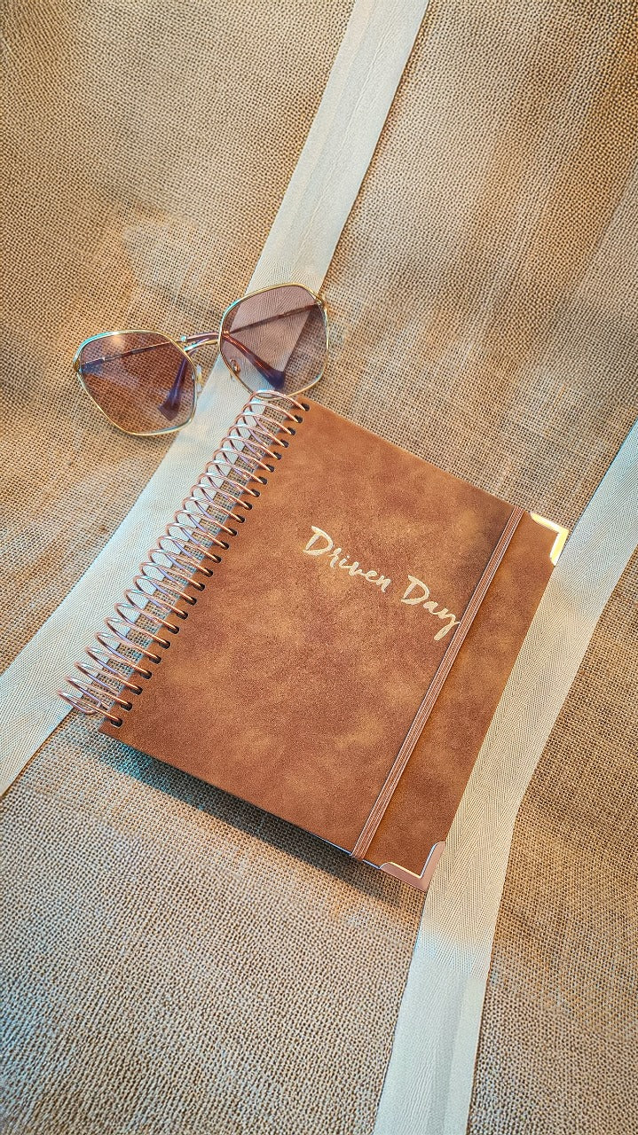 Driven Day Standard January 2025 Wire-bound Tweed Daily Planner- Achieve your Dreams  and Prioritize Your Day With Daily, Weekly, and Monthly Views.