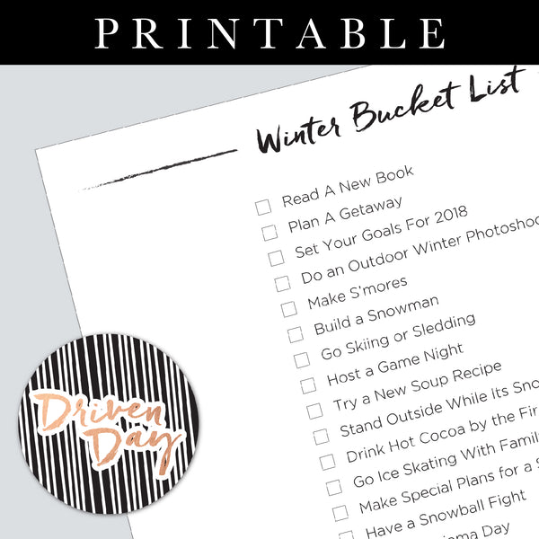 Winter Bucket List Printable